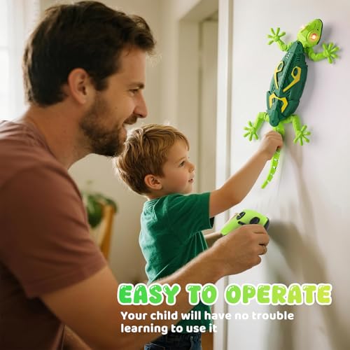 Yidoroye Wall Crawler Gecko Remote Control Cars,Robo Alive Lizard Toys for 3 4 5 6 7 8 Year Old Boys Gifts Wall Climbing Lizard Robot Gifts for 3 4 5 6 7 8 9 Yeal Old Boys Toys Age 3-9 (Dark green) - Image 2