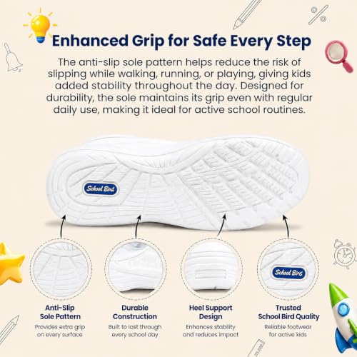 Image of SCHOOL BIRDS Kids Unisex School Uniform Black Shoes Oxford Shoe for Boys and Girls