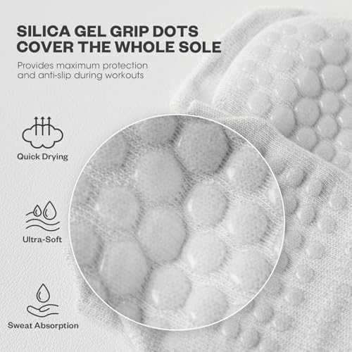 Image of 3 Pairs Grip Pilates Socks for Women - Non slip Yoga Socks for Ballet Barre Running Workout Athletic Hospital