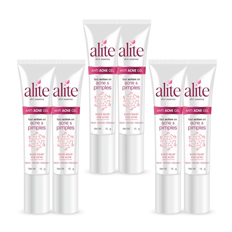 Alite Anti Acne Gel Enriched with Pear Juice Ferment Filtrate & Soybean Seed Extract for Oil Control, Acne Scar Treatment for Oily & Sensitive Skin Pack of 6 (15g each)