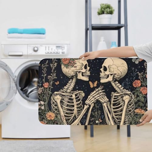 Alfombrilla de baño de calaveras góticas: evite resbalones con este set de 3 piezas 8