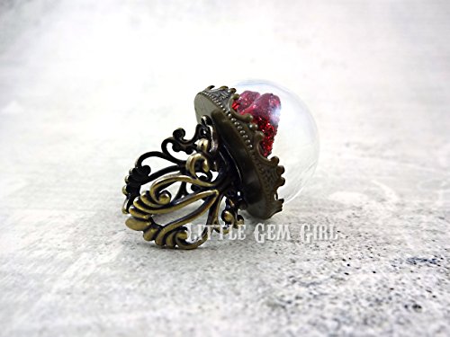 Ruby Red Slippers on the Yellow Brick Road Ring in Bronze or Silver Filigree Adjustable Band - Handmade Adult Artisan Jewelry3