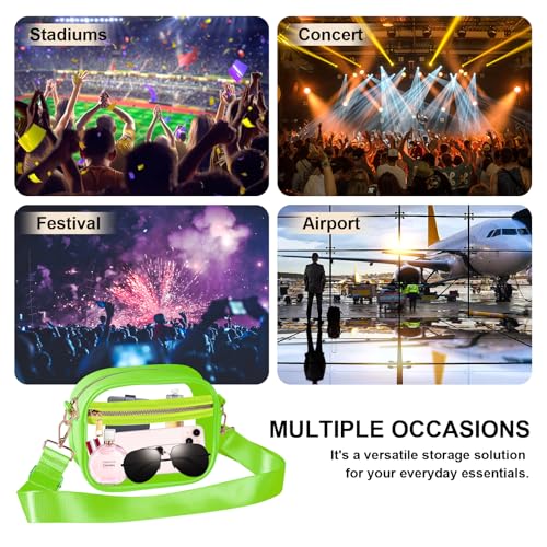 Image of Fibrdoo Clear Bag Stadium Approved, Leather Clear Crossbody Purse Bag for Concerts Sports Events Festivals