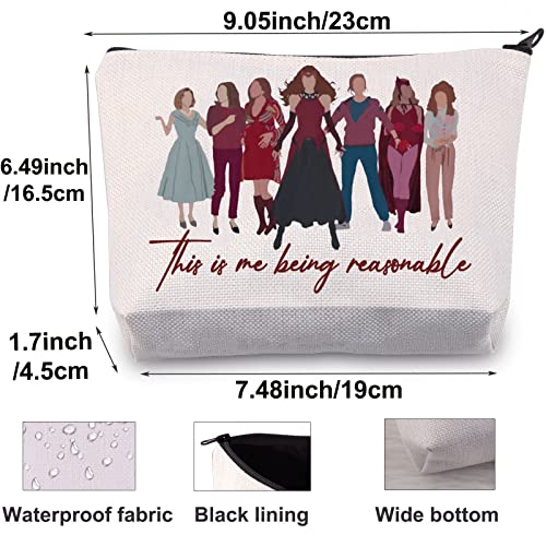 BWWKTOP Wanda Witch Cosmetic Makeup Bag Witch Movie Fans Gifts This Is Me Being Reasonable Zipper Pouch Bag for Movie Fans Being Reasonable - Image 2