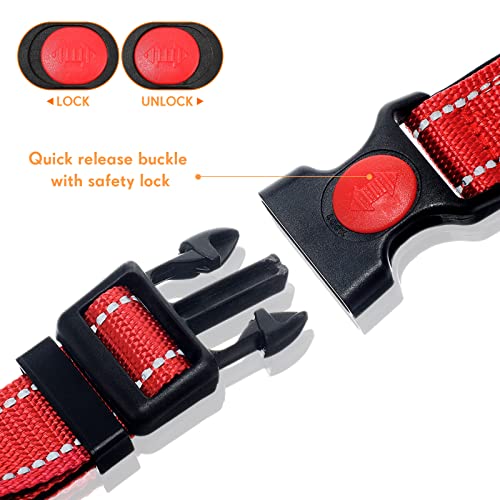 Sweetude 6 Pack Reflective Dog Collar With Safety Locking Buckle Soft Padded Breathable Nylon Pet Collar Adjustable Puppy Collar For Puppy Small Medium Large Dogs Cats，6 Colors #TOP4