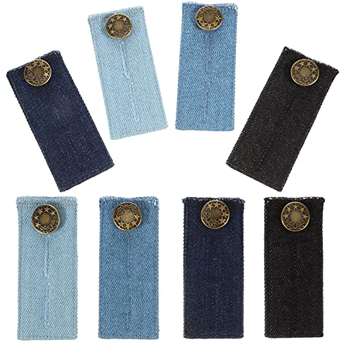 8 Pcs Waistband Extender Jean Pant Button Extender Elastic Waist Extender Adjustable Button Extender for Men and Women, Pregnant Woman
