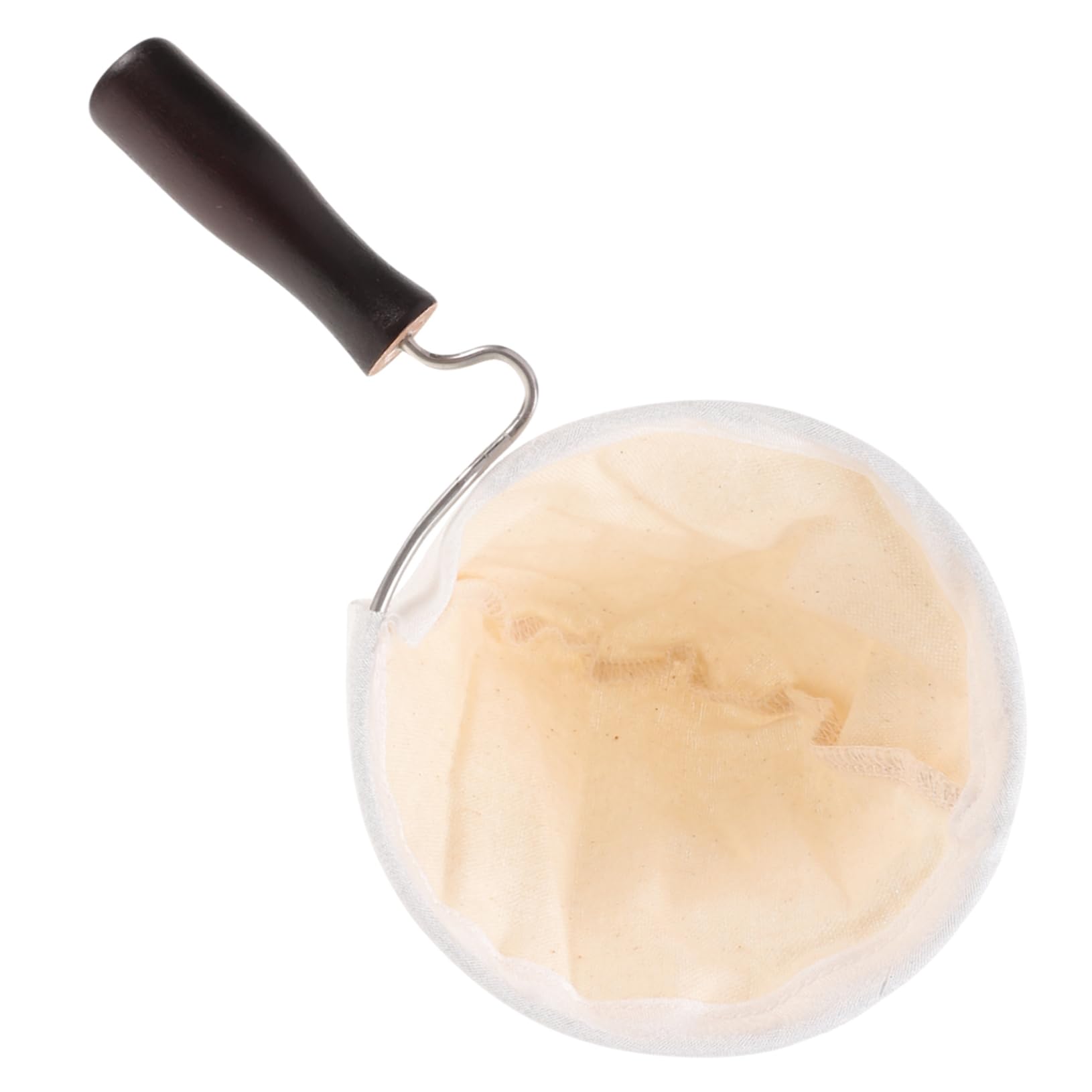 PRETYZOOM Cotton Lint Coffee Strainer Bag Drip Coffee Filter Tea Bag Strainer Wooden Handle Easy to Clean