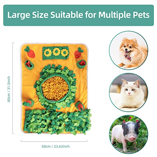 Jeozuf Pet Snuffle Mat For Dogs, 31.5" X 23.6" Large Sniffing Mat Portable Dog Toys Dog Food Mat Dog Nosework Feeding Mat For Training Foraging Skills（Carrot） #TOP3