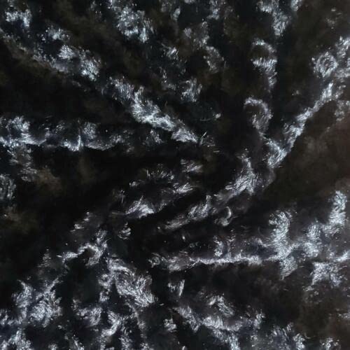 Tissu en fausse fourrure de luxe noir drapé élégant pour haute couture