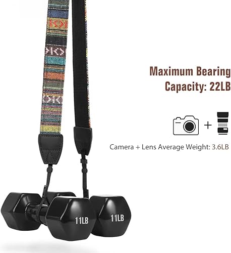 Miniatura 5 de MoKo Correa para cámara, correa tejida de lona de algodón retro, correa universal para el hombro para todas las cámaras DSLRSLR CanonSonyNikon,