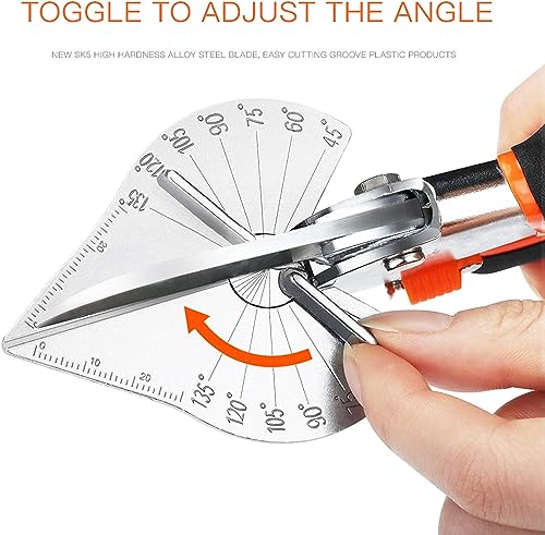 GARTOL Miter Shears, Multifunctional Trunking Shears for Angular Cutting of Moulding and Trim, Adjustable at 45 to 135 Degree, Hand Tools for Cutting Soft Wood, Plastic, PVC, No Replacement Blade
