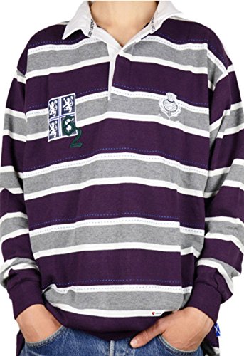 I LUV LTD Scottish Rugby Shirt Men s Edinburgh 62 High Design Purple Grey Large