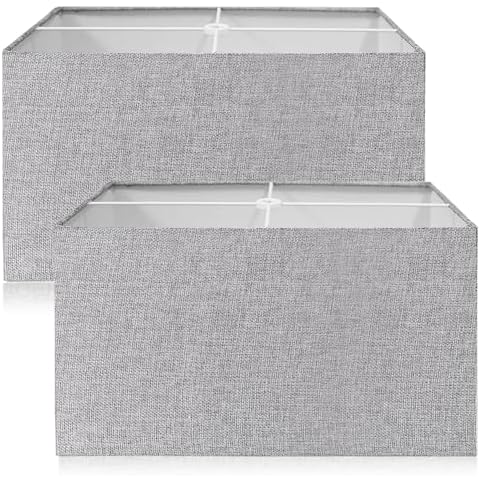 Yusist Rectangular Grey Lamp Shades Cover