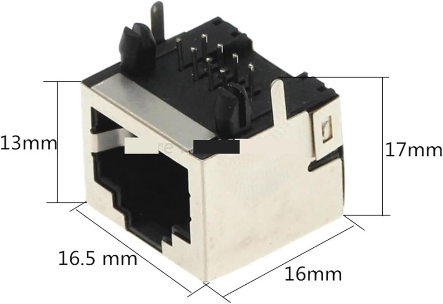 RJ45 Metal 8 Pin Female PCB Right Angle Board Jack Connector 8P8C 10Pcs