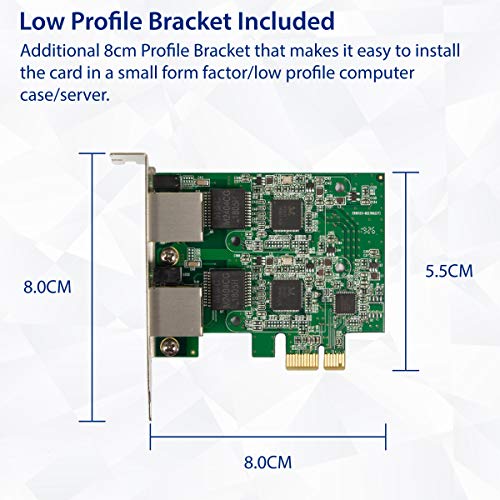 Image of Syba Dual 2.5 Gigabit Ethernet PCI-E Network Expansion Card RJ45 LAN Adapter Low Profile Bracket SD-PEX24066