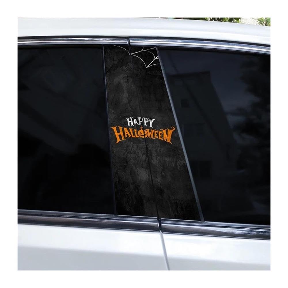 Decorative Items 2pcs Car Center Pillar Sticker Halloween Rhyme Auto B-Pillar Waterproof Protective Film