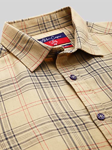 Image of Allen Cooper Checks Shirts for Men - 100% Cotton Comfort Fit Casual and Formal Shirt - Breathable, Soft, Classic Style (Multiple Colors)
