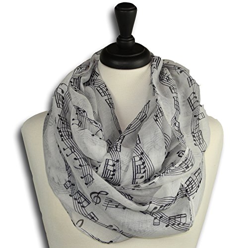 Music Note Infinity Loop Scarf for Women in the Summer2