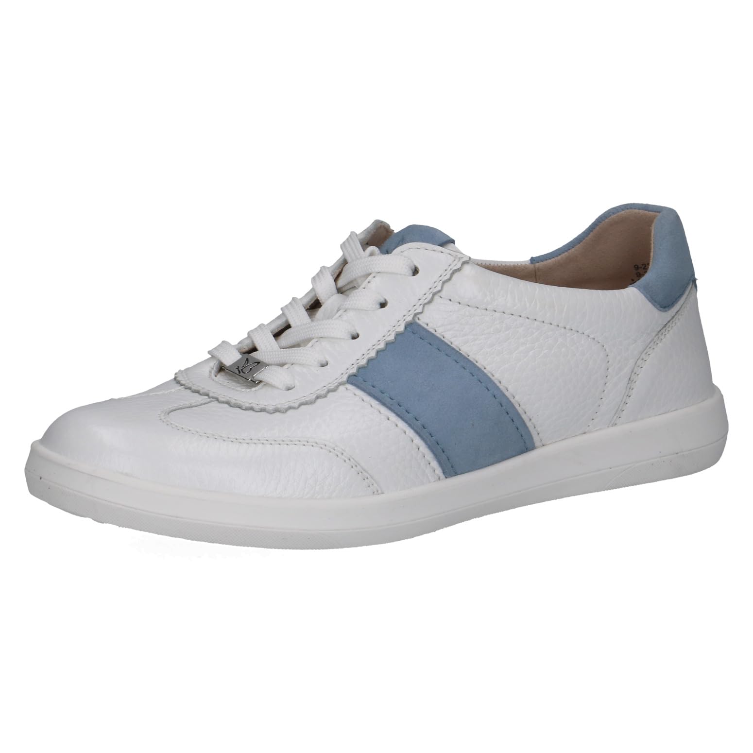 CAPRICE Women's Leather Sneakers, White (White Deer COM), 6.5 UK