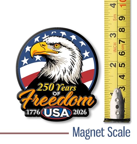 Imán USA Águila Calva 250 Aniversario 2.7 x 3.2 pulgadas miniatura 2