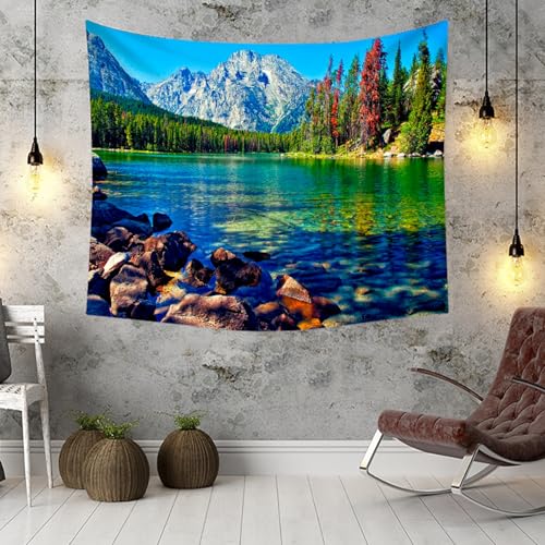Tapiz de tela de 150x150 cm para crear un rincón natural de montañas en el cuarto infantil 3
