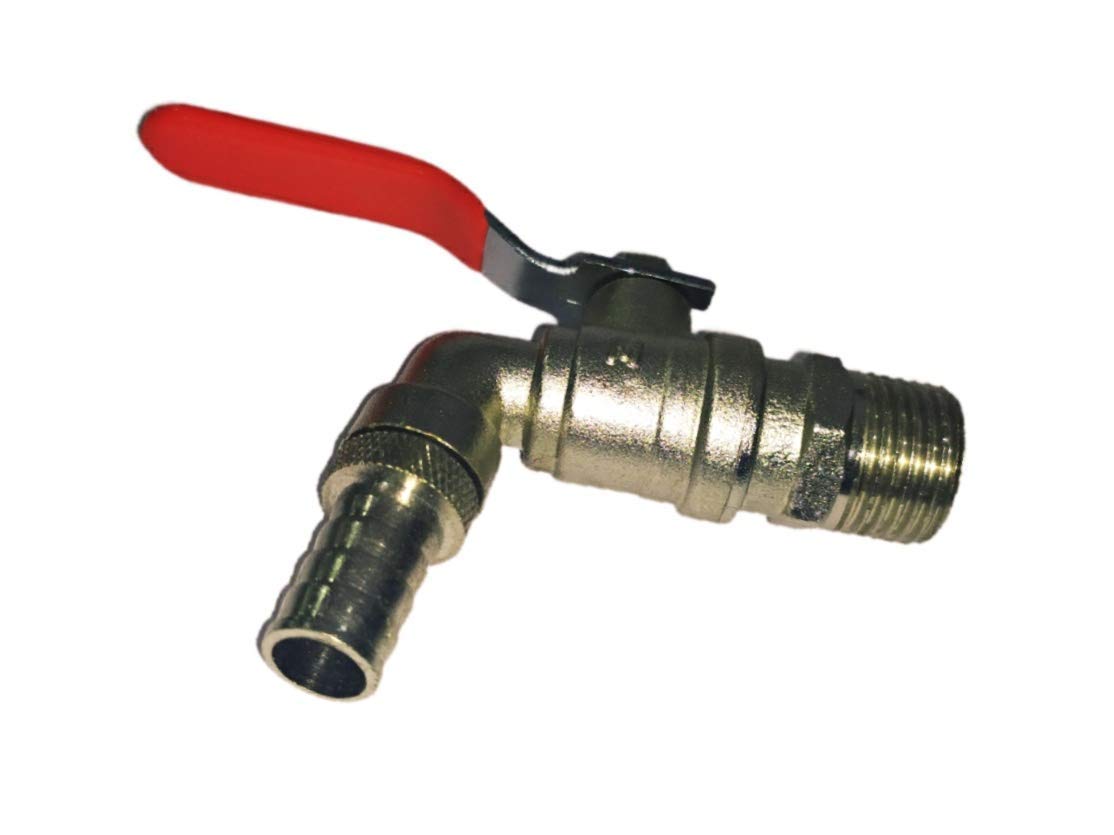 Pmw - Bib Cock - Nozzle Tap with Handle Valve - Brass Valve for Hose Pipe Connection for Gardening Watering Washing Machine Bikes Cars (1/2 Inch, Brass with Nickel Coating) - 1 Piece (B08QJN6JD3) Amazon Price History, Amazon Price Tracker
