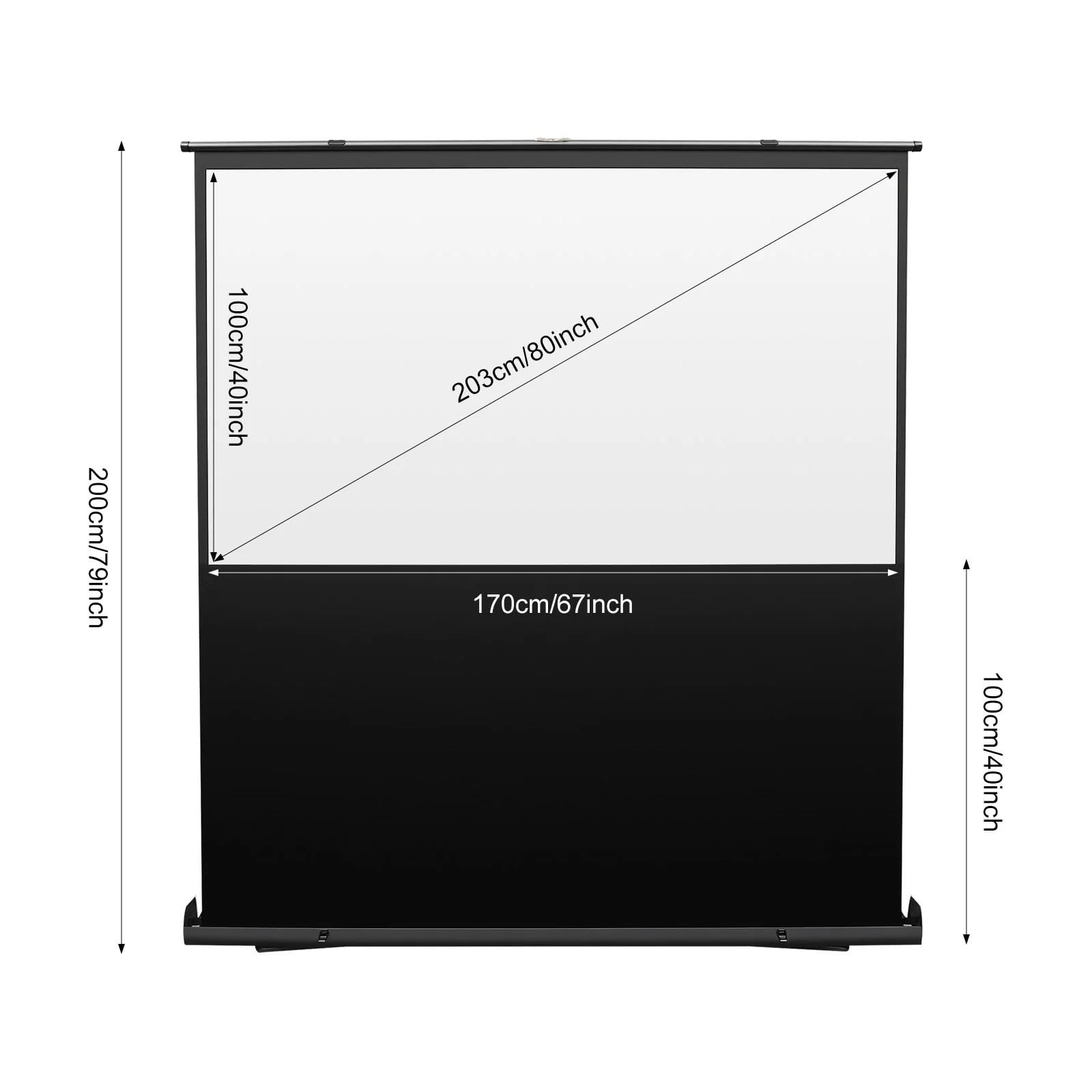 Toile Projection Écran de Projection rétractable au Sol réglable