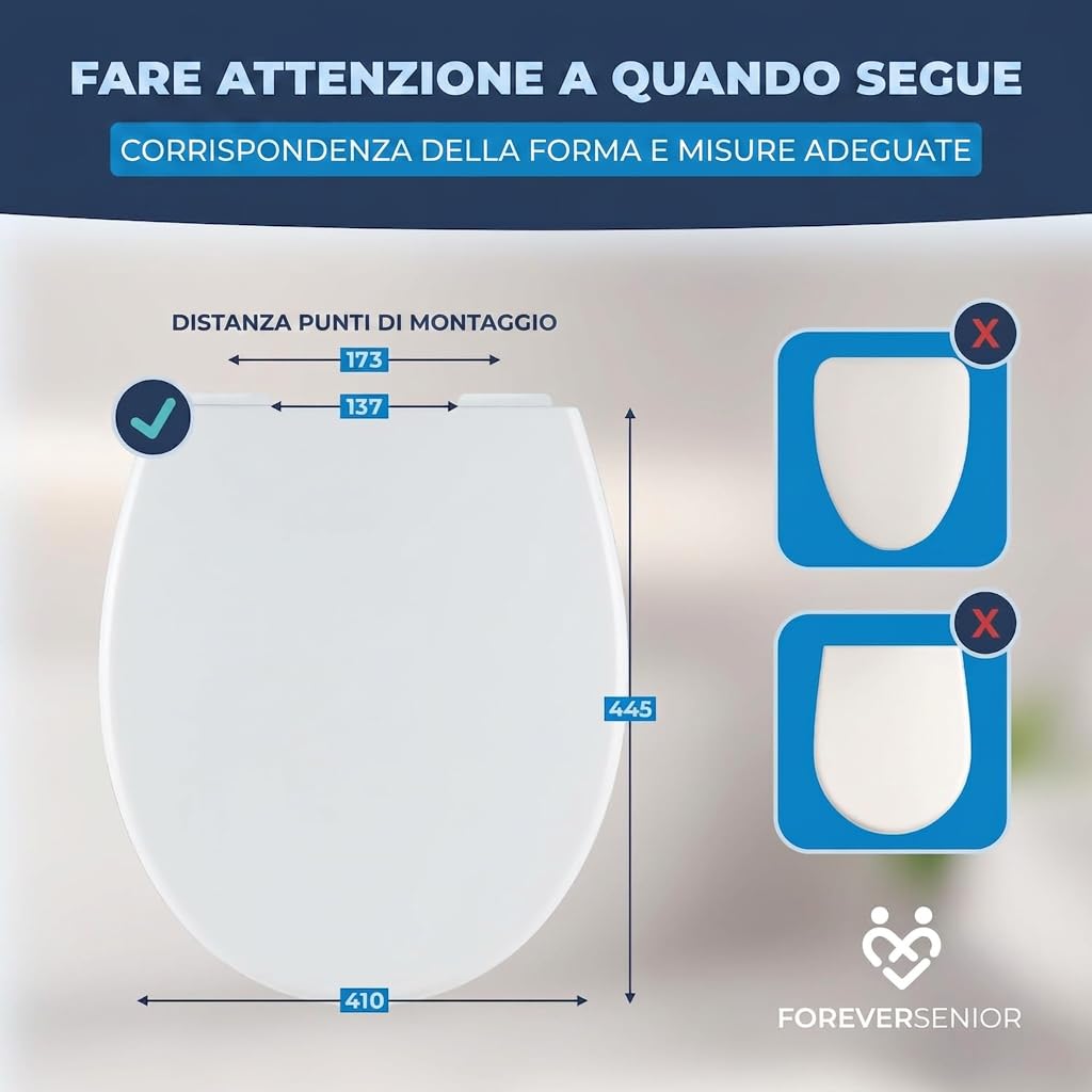 Rialzo WC 7,5 cm – Alzawater con Coperchio e Chiusura Ammortizzata Soft Close, Alzasedia WC Ergonomico per Anziani e Disabili, Montaggio Facile e Antiscivolo