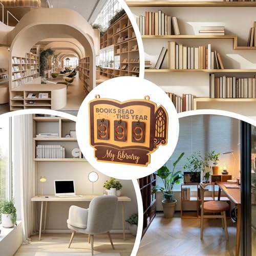 Contador de libros de madera para pared: decora tu librería de casa con estilo 5