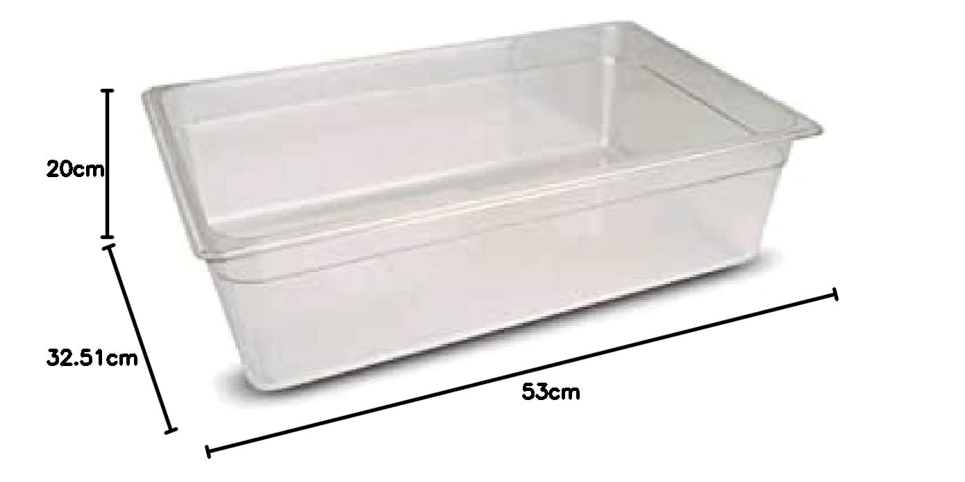 LACOR 66120P Polycarbonat GN-Behälter 1/1, 530 x 325 x 200 mm | Langlebiges Profi-Utensil; entwickelt für optimale Leistung und schnelle, unkomplizierte Reinigung in der Spülmaschine
