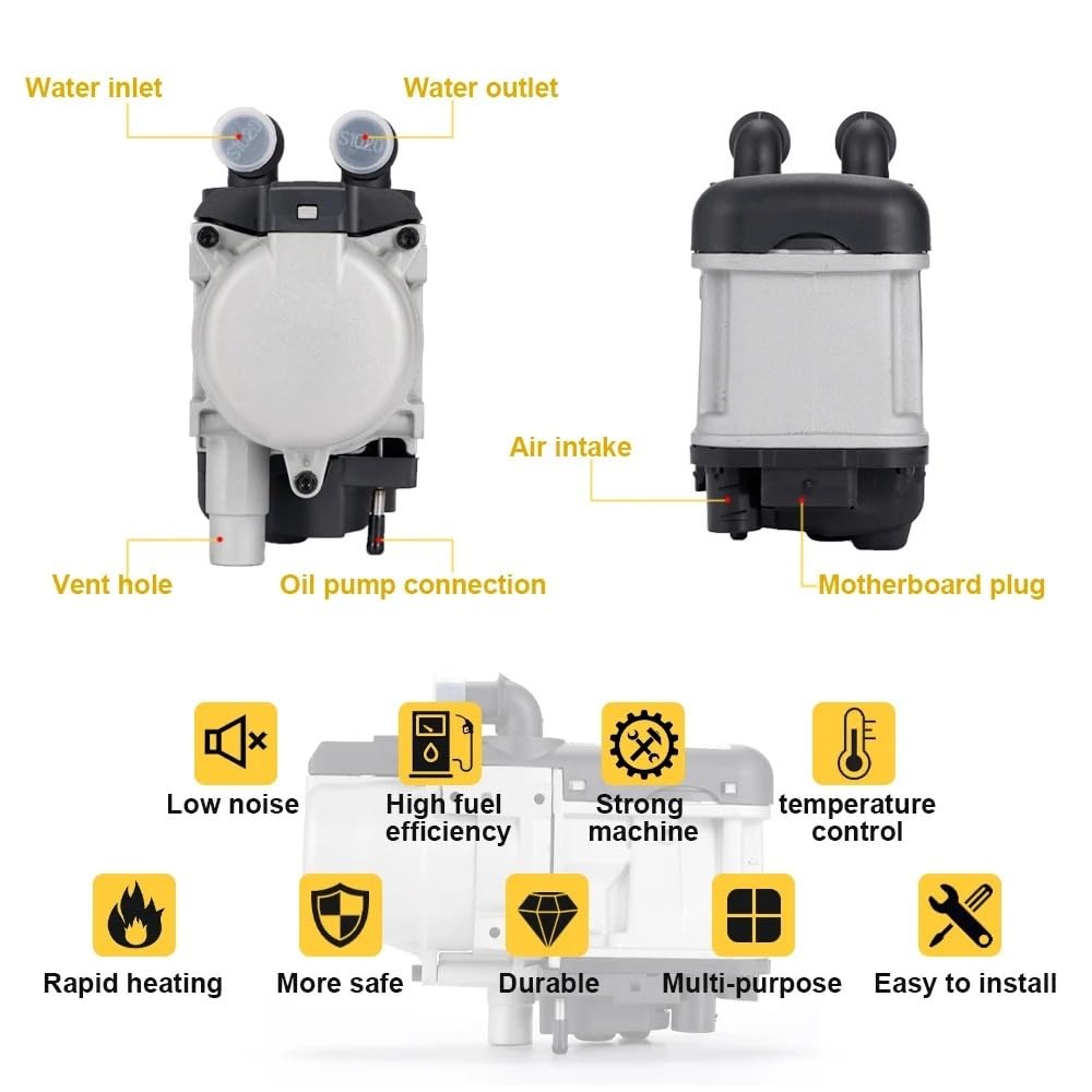 Pompa Dell'acqua Refrigerante Monitor LCD Senza Fili Telecomando Impianto Idraulico Acqua Riscaldatore Ad Aria Benzina 12V 5Kw Per Preriscaldamento Motore Universale