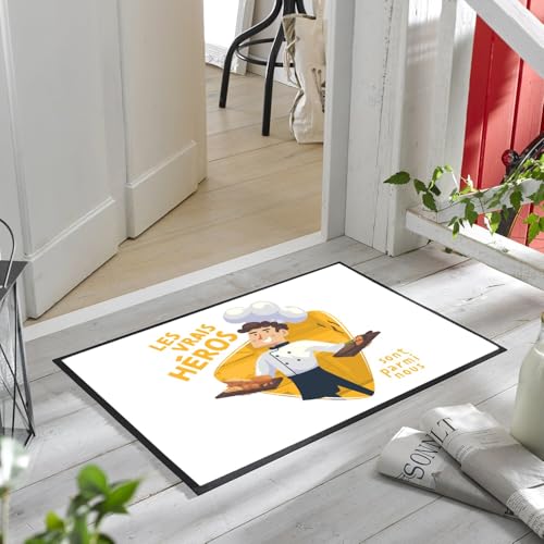 Paillasson blanc imprimé cuisine dimensions 60x40cm style moderne