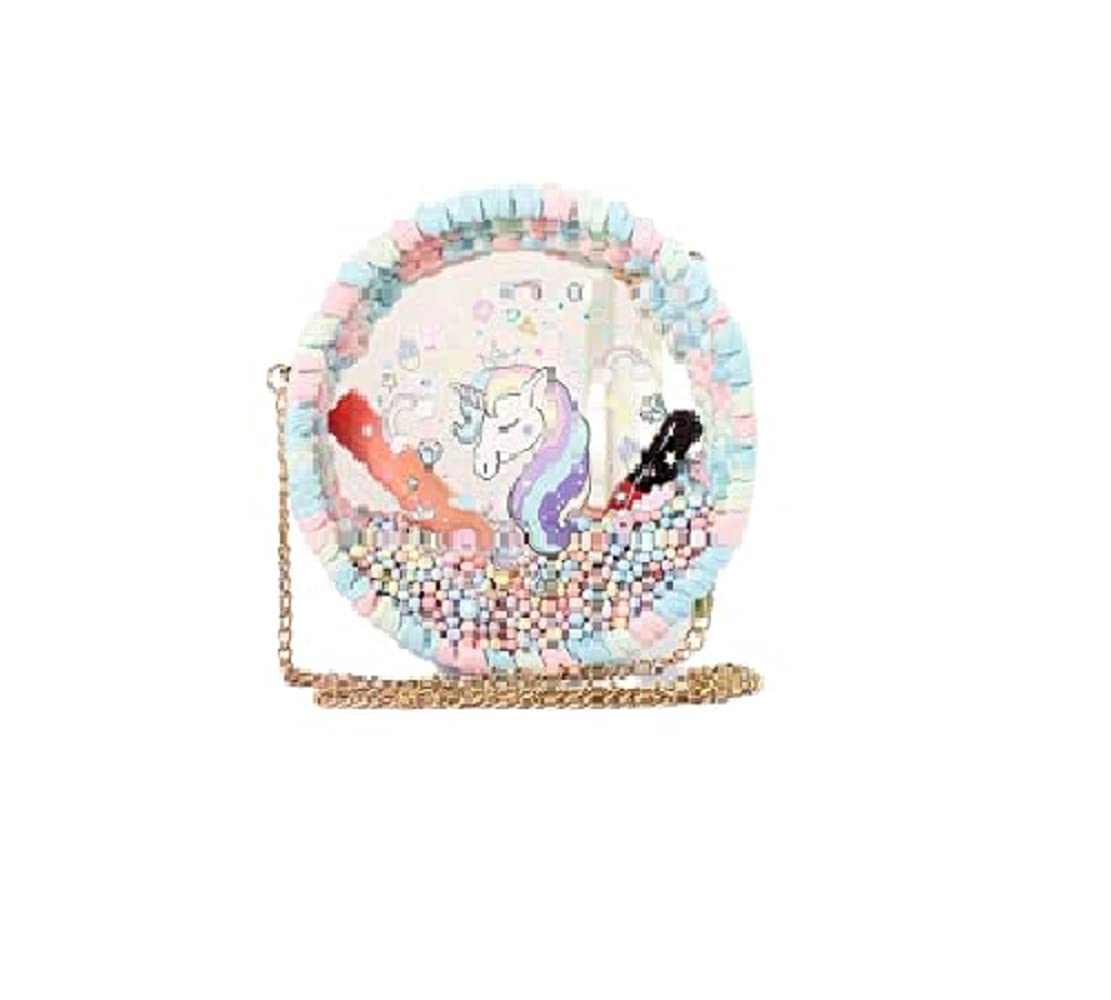 Geekmonkey Hand-Woven Acrylic Bag Be In Style Unicorn Summer Outdoor Travel Transparent One-Shoulder Messenger Female Bag