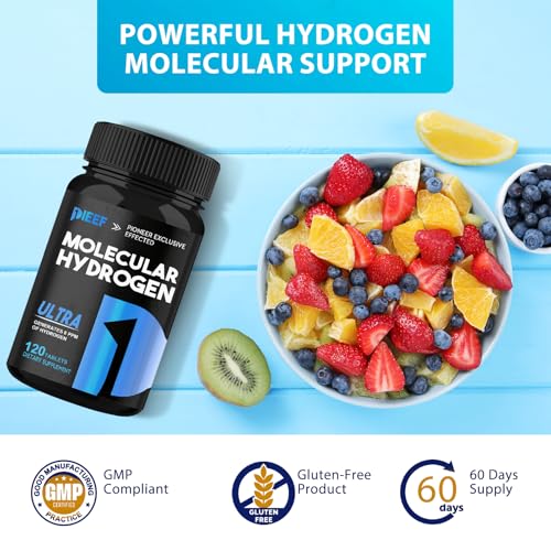 Image of Hydrogen Water Tablets, 240 Tablets Fast-Dissolving H2 Molecular Hydrogen with Magnesium Supplements, Supports Brain Health, Energy and Cognitive Function, Non-GMO, Gluten-Free & Vegan, 2Pack