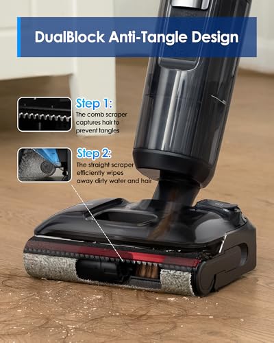 Tineco Floor ONE S7 Stretch Ultra Cordless Wet Dry Vacuum Cleaner, 180°Lay-Flat Anti-Tangle Design, 50 Minutes Runtime, 185℉ Flashdry Self-Cleaning, Dual-Sided Edge Cleaning Floor Cleaner