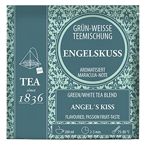 2 X teemando® Weiß-/Grünteemischung Engelskuss Maracuja-Note aromatisiert 50 Pyramidenbeutel im Sachet à 3 g = 2 X 50 Beutel