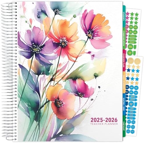 Aug 2025-Jul 2026 Deluxe Teacher Planner Notebook 8.5x11 Daily We...