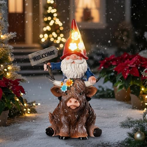 Statue solaire vache des Highlands : le cadeau idéal imperméable pour décoration extérieure - 2