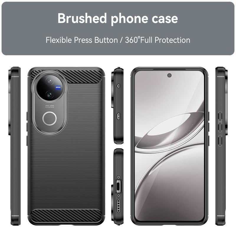 Image of Hybrid Carbon Fiber Back Case for Vivo V50 5G / V50e 5G (Black)