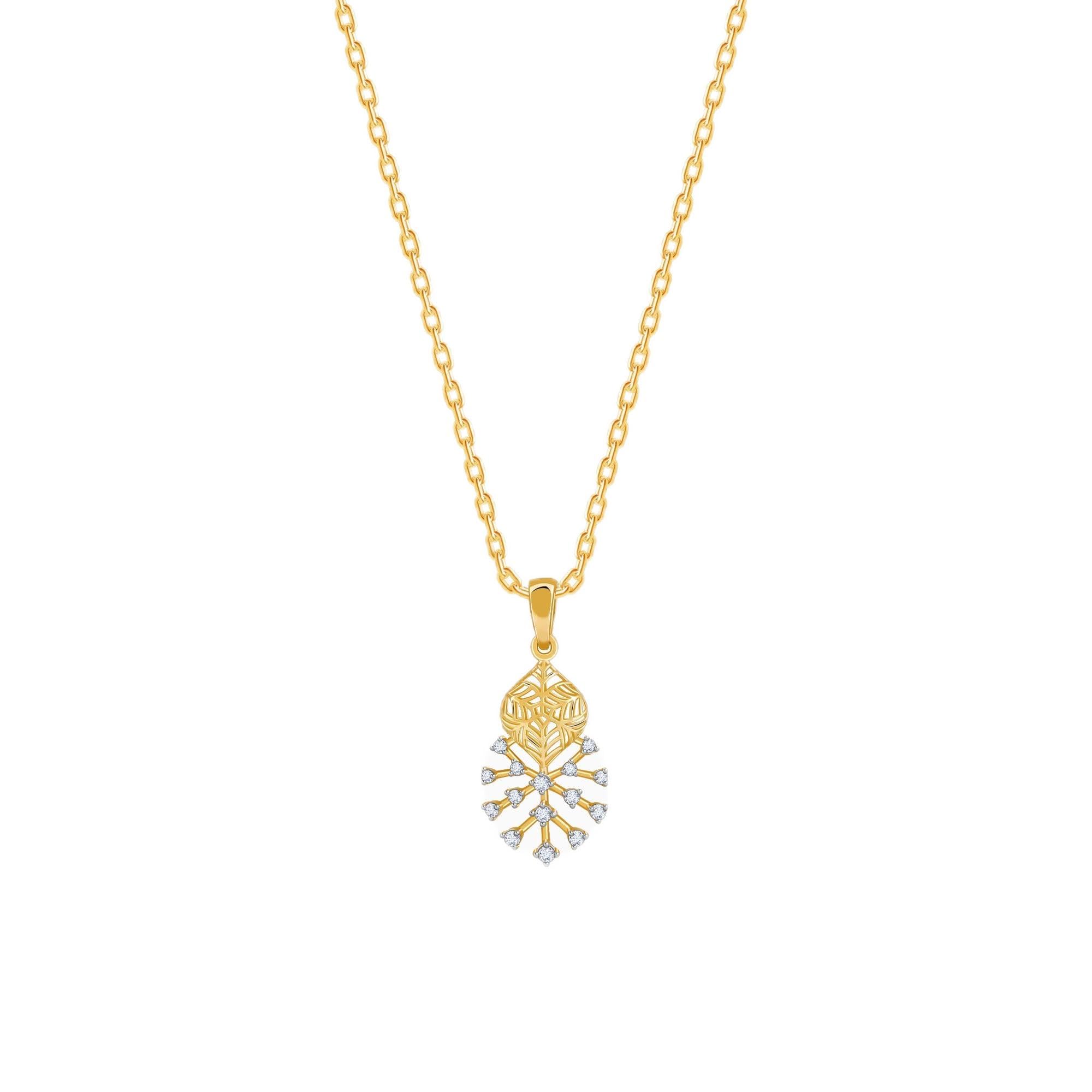 14K Gold Fireworks Lab Grown Diamond Pendant|With Certificate of Authenticity & BIS-Hallmarked Gold Jewellery-image-16