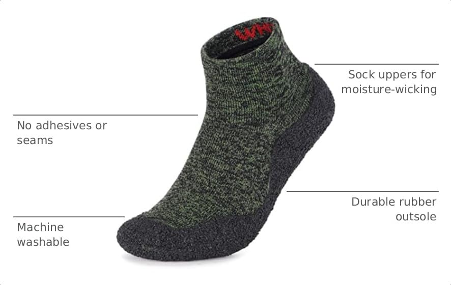 Image of WHITIN Ultra Portable Barefoot Sock Shoes for Women and Men YG02 | Eco-friendlier, Multi-Purpose, Zero Drop, Minimalist, Water Yoga Beach Aqua Aerobic Shoes with Rubber Bottoms