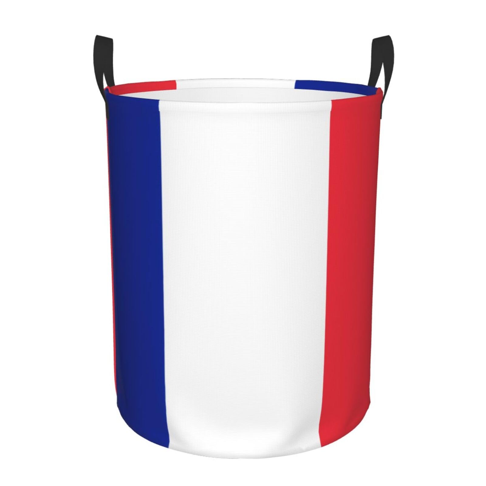 M Circular Hamper – Collapsible French flag Print Laundry Basket
