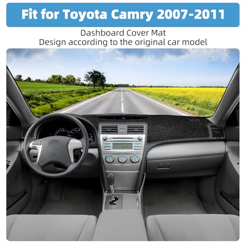 Image of Dash Cover Mat for Toyota Camry 2007 2008 2009 2010 2011 Non-Slip Dashboard Cover Mat Sunshade UV Rays Protector Interior Accessories(Black)