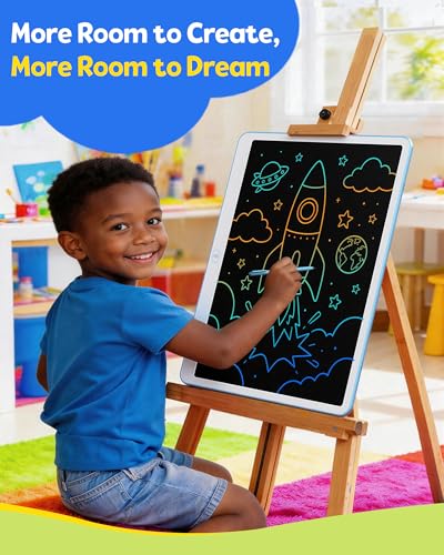 Image of TEKFUN 20inch LCD Writing Tablet with Stylus, Erasable Doodle Board Mess Free Drawing Pad for Kids, Car Trip Educational Toys Birthday Christmas Gift for 3 4 5 6 7 Girls Boys(Blue)