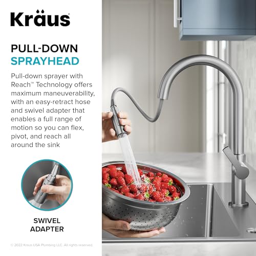 KRAUS Standart PRO 33” Drop-In/Undermount 18-Gauge Stainless Steel Single Bowl Kitchen Sink and Pull-Down Faucet in Spot-Free Stainless Steel Finish - image 2