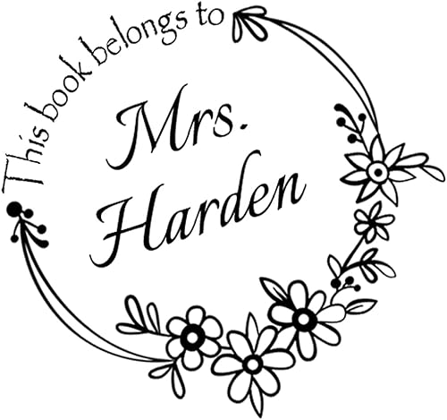 Sello de biblioteca personalizado, sello de maestro personalizado, sello de libro, sello de nombre de maestro de escuela, sello de marco floral de