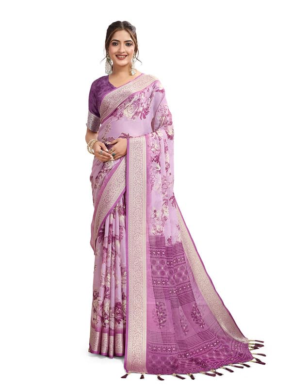 Rekha Maniyar Poly Chiffon Floral Printed Saree For Women With Unstitched Blouse Piece (YESMESAM_VOL1)