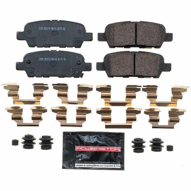 Power Stop Z23-1288 Rear Ceramic Brake Pads - Carbon Fiber Infused Pads For Nissan/Infiniti Models, Includes Hardware
