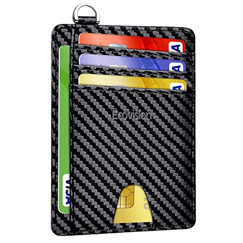 Image of Slim Minimalist Front Pocket Wallet, RFID Blocking Credit Card Holder Wallet with Detachable D-Shackle for Men Women
