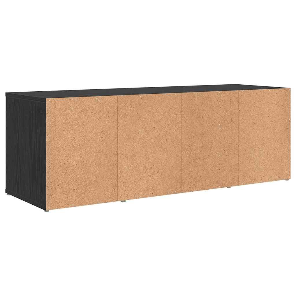 TV-Schrankset Schwarz, 72x35x37 cm, Holzwerkstoff, wandmontiertes Media-Center mit 4 Regalen, modernes Design für Wohnzimmer und Schlafzimmer, vielseitige Aufbewahrungslösung
